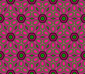 Fototapeta premium Seamless Geometrical Floral Texture. Vector Illustration. For Design, Wallpaper, Fashion, Print. Gradient color