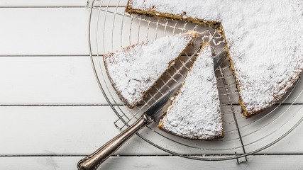 Homemade cake on a background