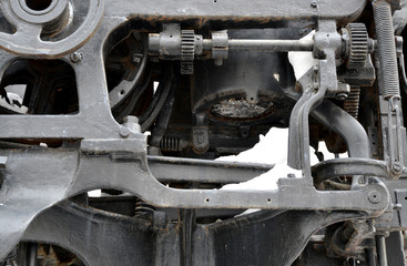 detail of an old steam engine