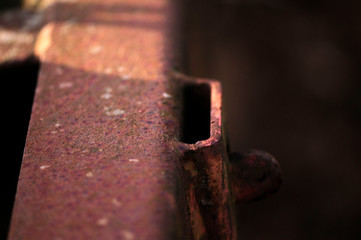 old rusted trailer part