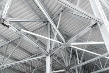 modern building roof construction urban background metal lines