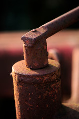 old rusted trailer part