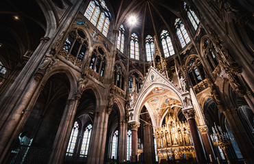 Interior of the famous neo gothic Votivkirche (Votive Church) in Vienna