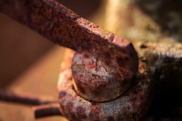 Rusty metal of an old vehicle