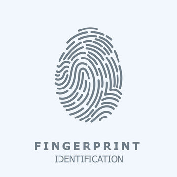 Editable Vector line Fingerprint Scan Icon - fingerprint identification symbol for security system. human individual biometrics verification