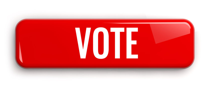 Vote Button Red Badge Symbol