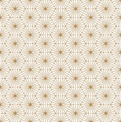 Seamless japanese pattern shoji kumiko in golden.