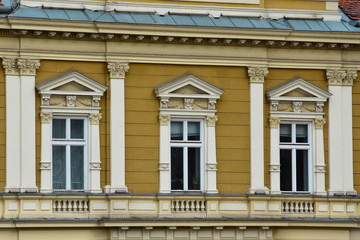 Fototapeta na wymiar Old Building Facade at Union Square. Timisoara, Romania