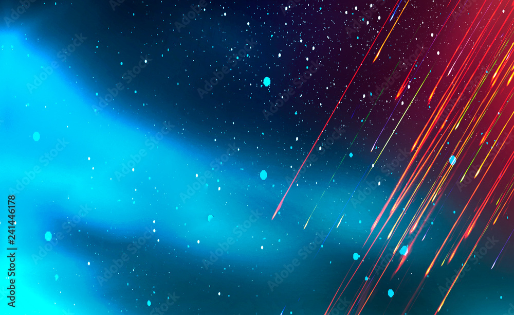 Wall mural abstract empty background with sparks and stars. dark abstract background with bright stripes and el