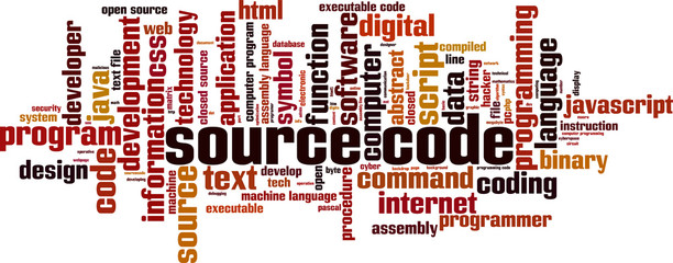 Source code word cloud