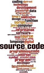 Source code word cloud