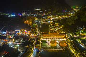Beautiful view of Phoenix Ancient Town - Fenghuang at night