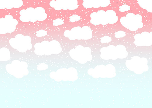 Cloud design. Baby background. Blue sky with clouds. Vector illustration.