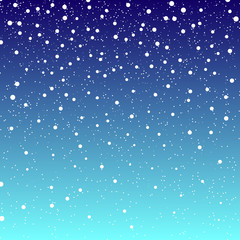 Falling snow background. Vector illustration with snowflakes. Winter snowing sky. Eps 10.