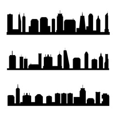 Obraz premium City silhouette set