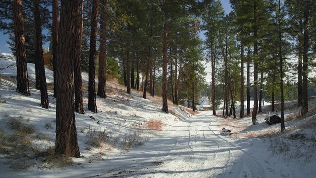 Snowy Road in Montana