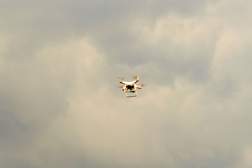 Drone on Cloud Background