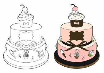 Pink wedding cake