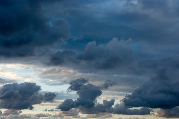 Dark clouds in the sky