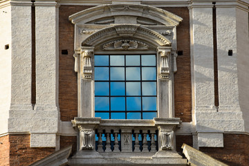 Window of The Church of Santa Maria di Loreto. Rome, Italy