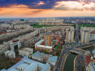 Naklejka premium Bucharest aerial view