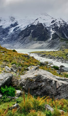 Hooker Valley Track at Mount Cook, Aoraki, New Zealand, NZ