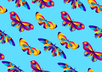 Seamless pattern with butterflies.