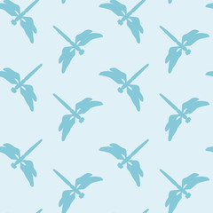 Dragonfly seamless pattern. Dragonfly background. Vector illustration