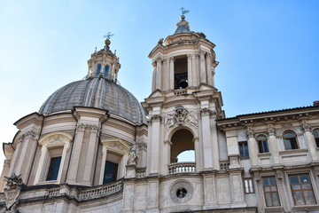 Fototapeta na wymiar Sant'Agnese in Agone Church. Navona Square (Piazza Navona) Rome, Italy