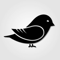 Bird icon isolated on white background. Vector illustration.