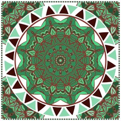 Vintage Card With Patterns of the Mandala. Floral Ornaments. Islam, Arabic, Indian, Ottoman motifs. Template for Flyer or Invitation Card Design. Vector Illustration