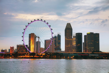 Downtown Singapore as seen from the Marina Bay