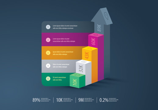 Business Growth Conceptual 3D Infographic Layout