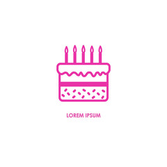 Cake icon vector. Icon of cake on white/ black background for different types of design
