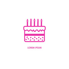 Cake icon vector. Icon of cake on white/ black background for different types of design