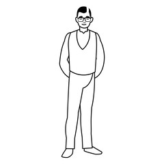 young man with glasses avatar character