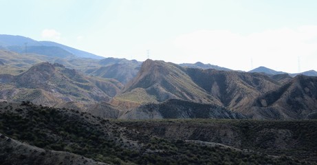 Landscape of rocky mountains