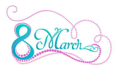 Congratulation lettering for the International Women's Day on March 8