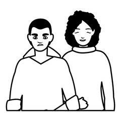 young couple avatars characters