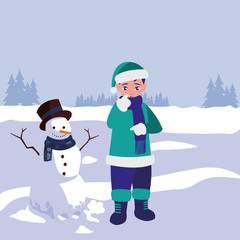 cute little boy with winter clothes