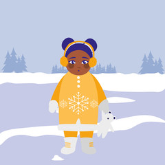 little black girl with winter clothes