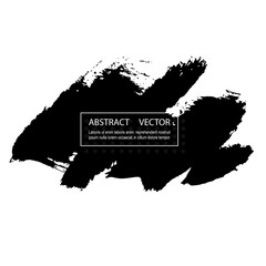 Black abstract design. Ink paint on brochure, Monochrome element isolated on white.