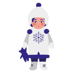 beautiful little girl with winter clothes