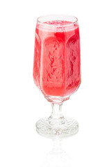fresh smoothie on white background