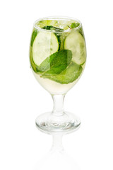 refreshing non-alcoholic cocktail white background