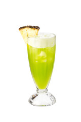 refreshing non-alcoholic cocktail white background