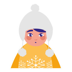 cute little boy with winter clothes