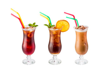 refreshing non-alcoholic cocktail white background