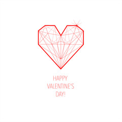 cartolina per il giorno di San Valentino rossa cuore