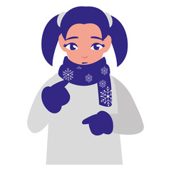 Fototapeta premium beautiful little girl with winter clothes